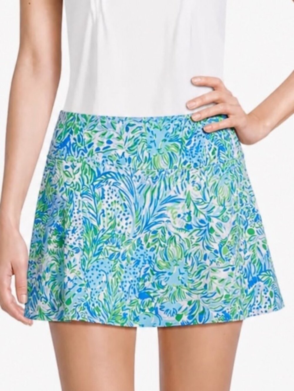Lilly Pulitzer UPF 50+ Luxletic Aila Skort Hydra blue Dandy Lions Size S